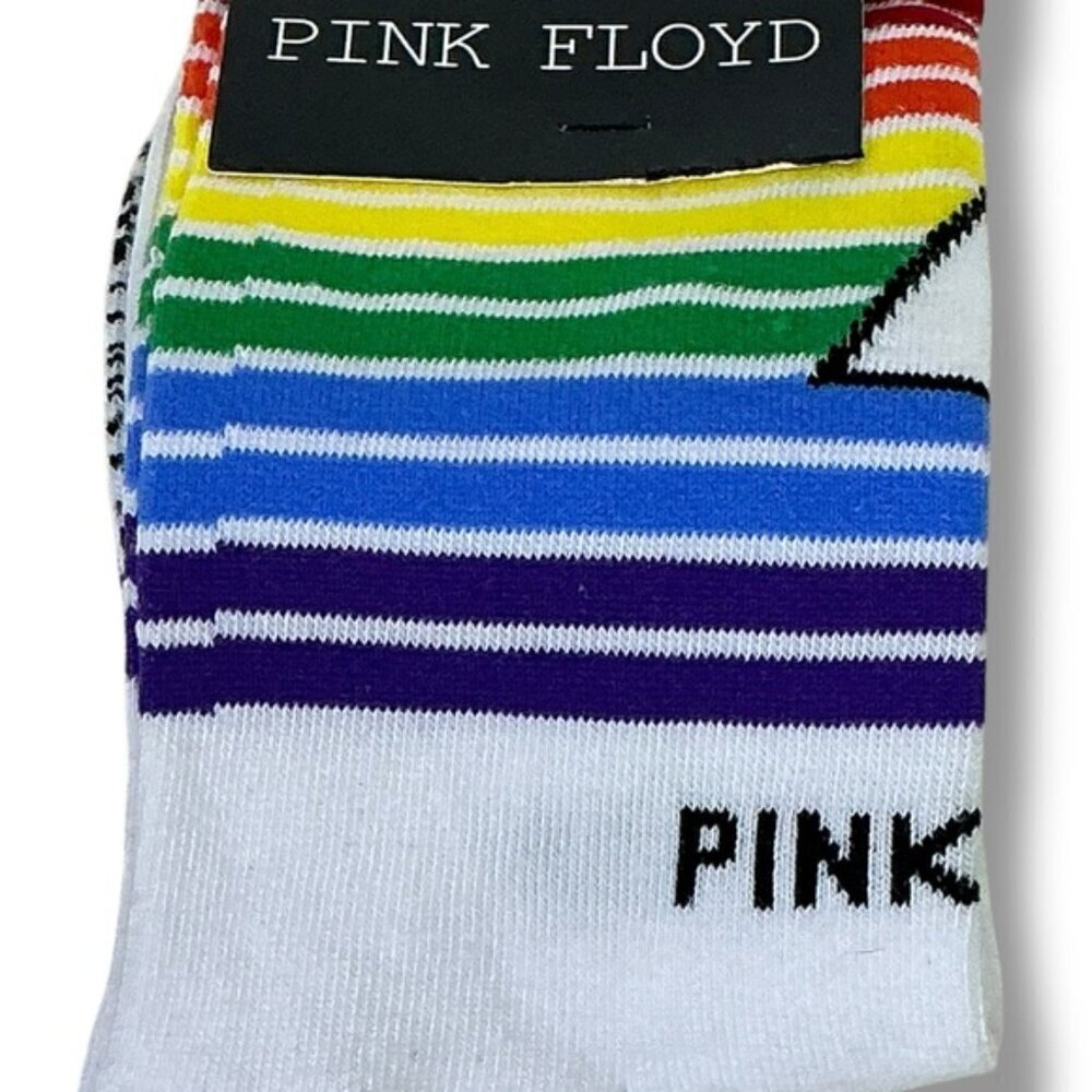 Pink Floyd Womens Crew Socks Rainbow Striped One Size NEW - Picture 9 of 16